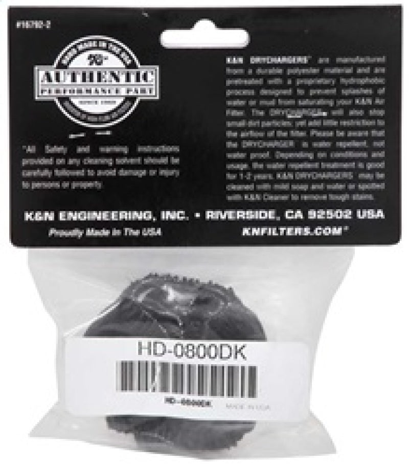K&N Drycharger Air Filter Wrap HD-0800 Black for Harley Davidson Models