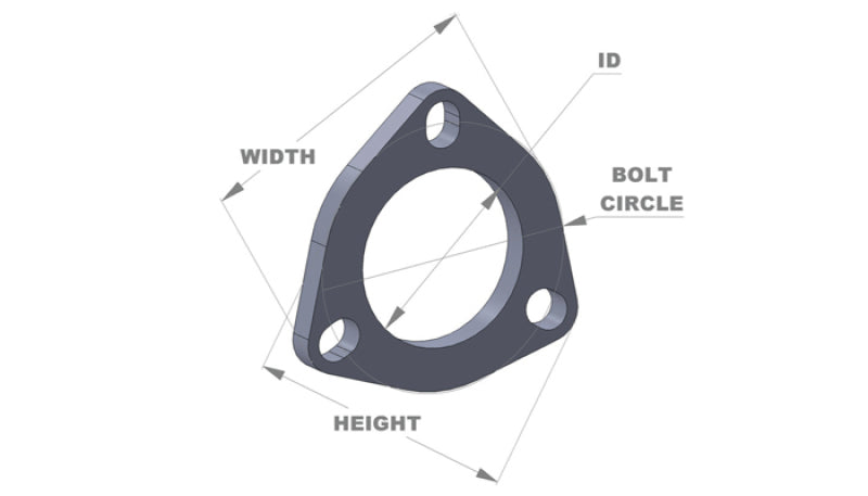 Vibrant 3-Bolt T304 Stainless Steel Exhaust Flange – 2.25 Inch Inner Diameter