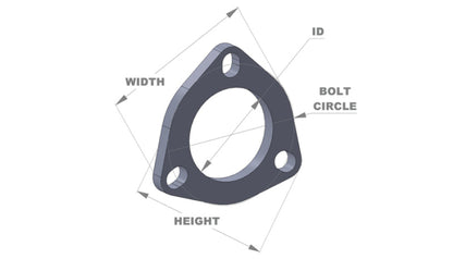 Vibrant 3-Bolt T304 Stainless Steel Exhaust Flange with 3 Inch Inner Diameter