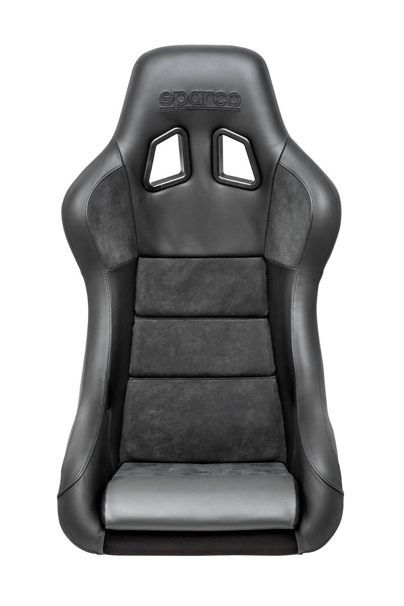 Sparco QRT Performance Leather and Alcantara Racing Seat with Side Mount - Black