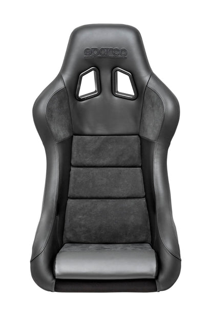 Sparco QRT Performance Leather and Alcantara Racing Seat with Side Mount - Black