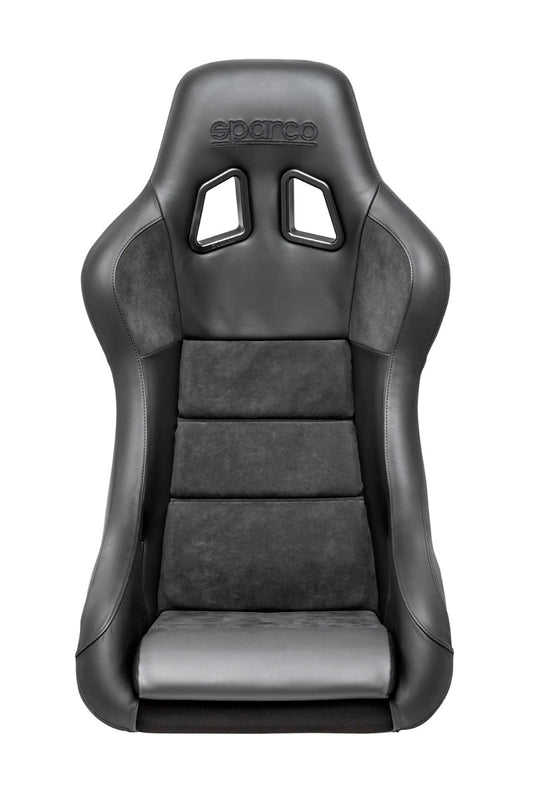 Sparco QRT Performance Leather and Alcantara Racing Seat with Side Mount - Black