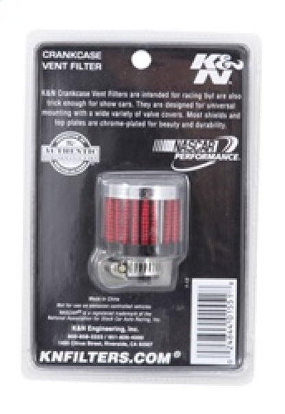 K&N Engineering 62-2470 Chrome Crankcase Vent Filter with 1 3/8 inch Outer Diameter and 1.5 inch Height