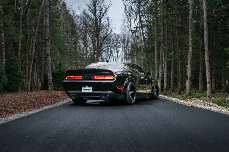 MBRP Armor Pro Series Cat Back Exhaust System for Dodge Challenger 2015-2017 with Carbon Fiber Quad Tips