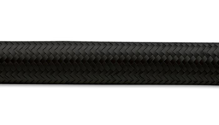 Vibrant -12 AN Black Nylon Braided Flex Hose (10 ft) for Automotive Use