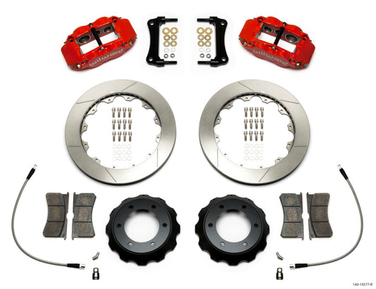 Wilwood Narrow Superlite 6R Front Brake Kit for Toyota Tacoma 2005-2015 – Red Calipers with 12.88-Inch Slotted Rotors and Brake Lines