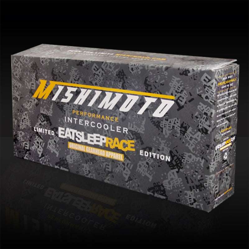 Mishimoto Eat Sleep Race Special Edition Gold M-Line Intercooler - Universal Front-Mount Aluminum Cooler for Enhanced Engine Performance