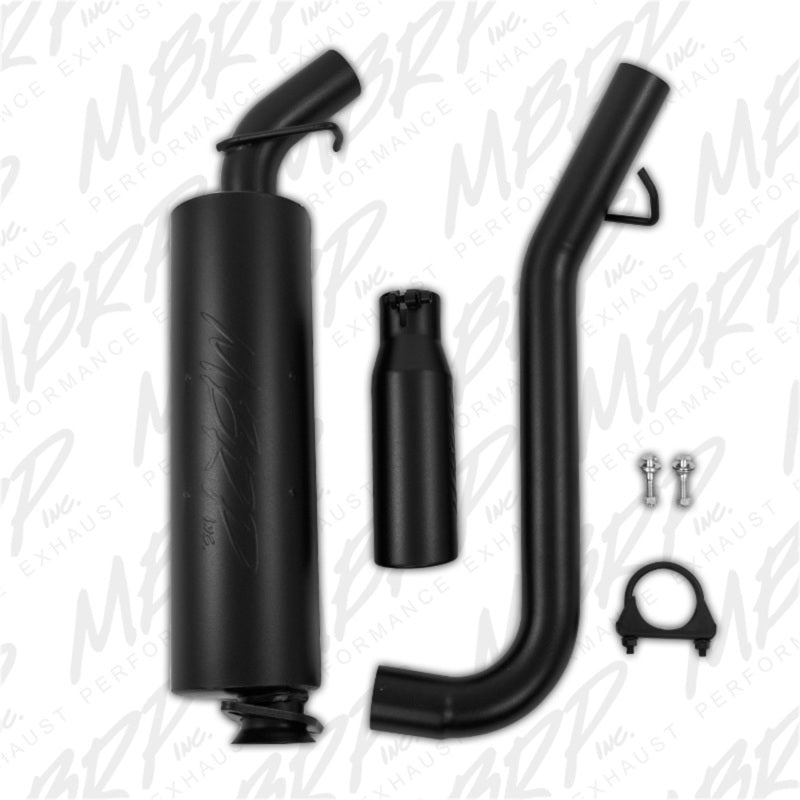 MBRP Armor BLK Series Cat Back Exhaust System for 2002-2006 Jeep Wrangler 2.5L & 4.0L - Single Side Exit, Black Powder Coated