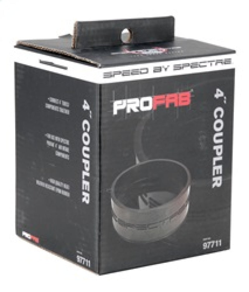 Spectre 4-Inch Inside Diameter Black EPDM/TPE Coupler for Automotive Air Intake Systems