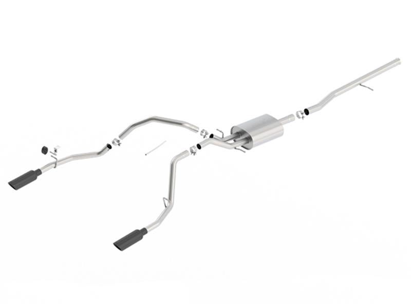 Borla ATAK Cat-Back Exhaust System for 2014-2018 Chevrolet Silverado 1500 and GMC Sierra 1500 with 5.3L V8 - Black Chrome