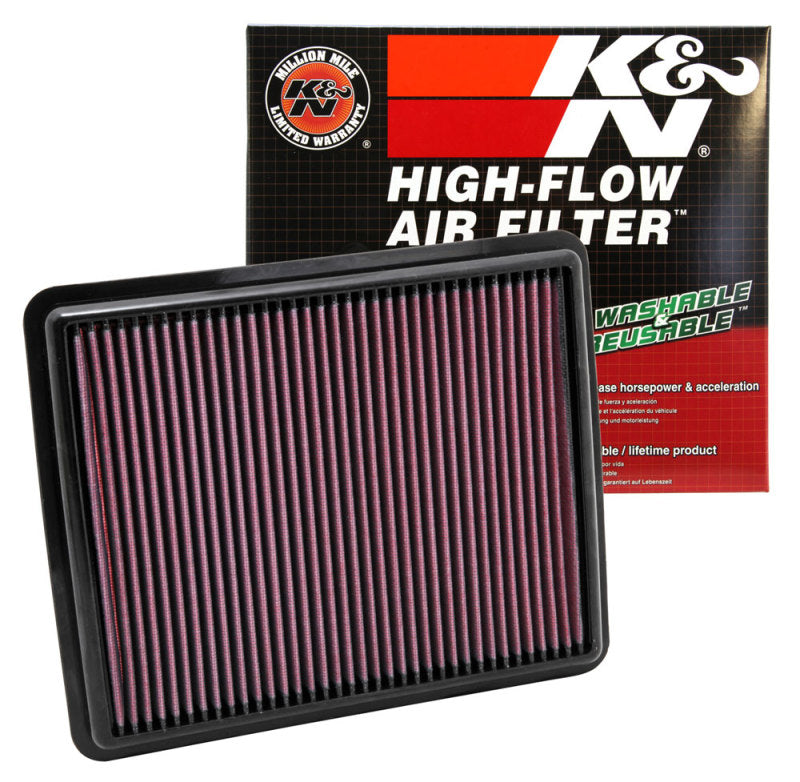 K&N Engineering Replacement Air Filter Part 33-2448 for Kia Sorento, Hyundai Santa Fe, Hyundai Sonata, and Kia Optima
