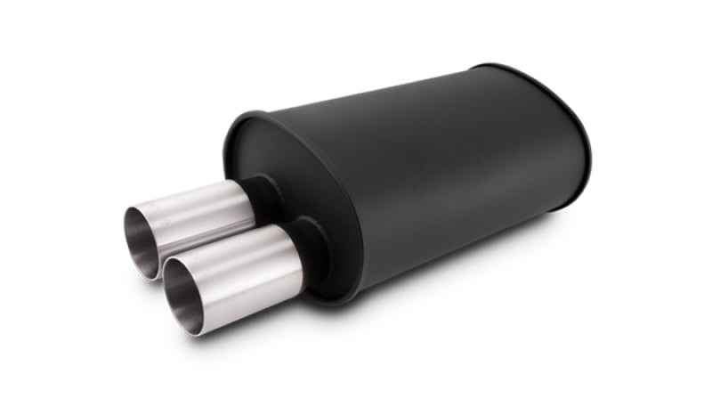 Vibrant Streetpower Flat Black Muffler with Dual Stainless Steel Tips – Part Number 12325