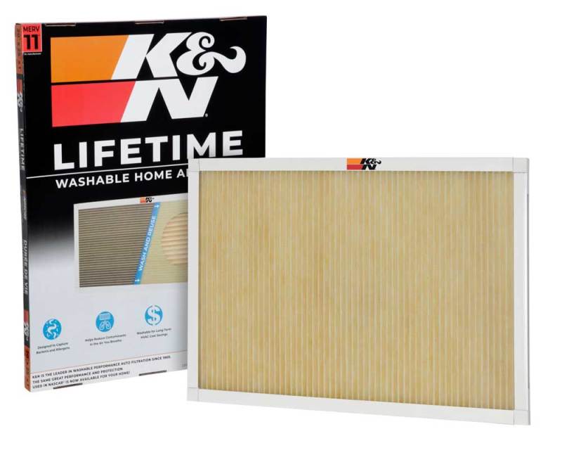 K&N HVAC Filter 20 x 25 x 1 - Reusable Pleated Synthetic Air Filter with MERV 11 Rating