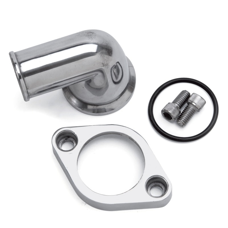 Edelbrock Waterneck SBC/BBC 90-Degree Two-Piece Cast Swivel Polished - Part #4818