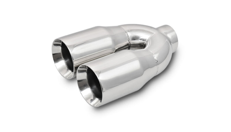 Vibrant 2.5-inch ID Dual 3.5-inch OD Round Stainless Steel Exhaust Tips (Double Wall, Straight Cut)
