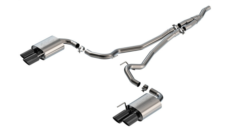 Borla 2024 Ford Mustang EcoBoost 2.3L ATAK Cat-Back Exhaust System with Quad Tips - Black Chrome Finish