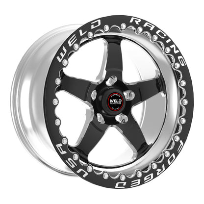 Weld S71 15x10.33 Inch Black Single Beadlock Wheel with 5x120mm Bolt Pattern and 7.5 Inch Backspace