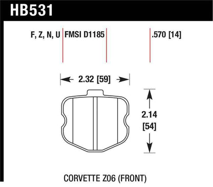 Hawk 2010-2013 Chevrolet Corvette Grand Sport HPS 5.0 Front Brake Pads