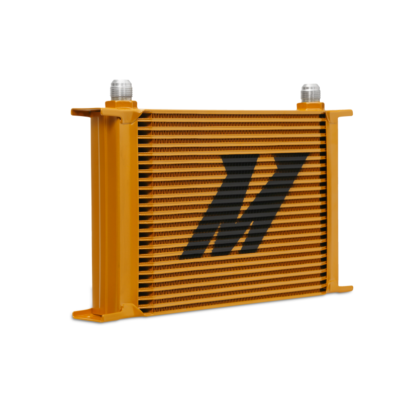 Mishimoto Universal 25-Row Oil Cooler - Gold for Mustang and Vehicle Cooling Enhancement