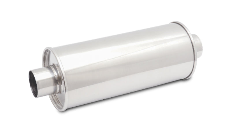 Vibrant Performance StreetPower Round Muffler 3-inch Inlet and Outlet - Stainless Steel, 14-inch Length