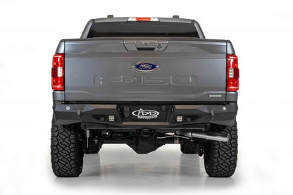 Addictive Desert Designs Stealth Fighter Rear Bumper for Ford F-150 with Cube Light Mounts and Backup Sensors