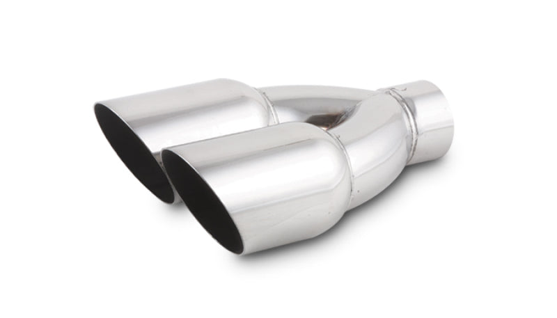Vibrant Dual 3.5-inch Round Stainless Steel Exhaust Tip with Single Wall Angle Cut – Model 1333