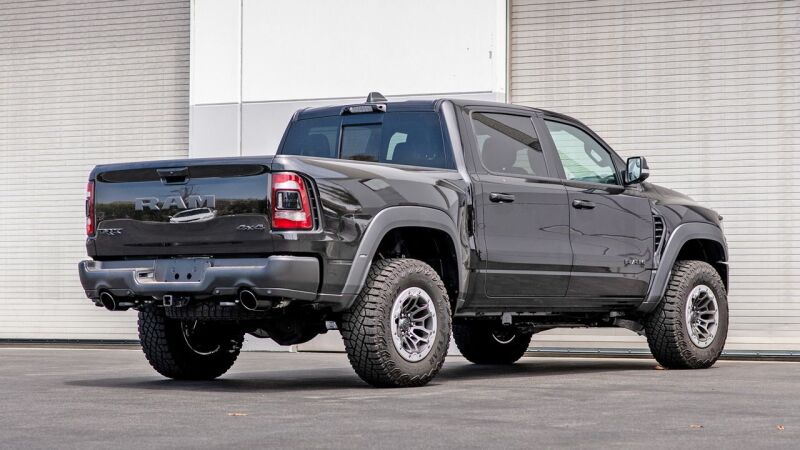 Borla 21-22 Dodge Ram 1500 TRX 6.2L V8 and RHO 3.0L V6 Black Chrome Exhaust Tips – 5 Inch Round Angle-Cut Stainless Steel