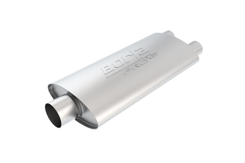 Borla Pro-XS 2.5-inch Center Inlet Dual Outlet Muffler – 19-inch Oval Body with Reversible Design