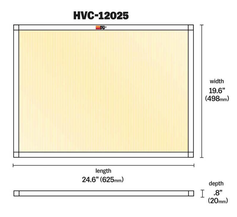 K&N HVAC Filter 20 x 25 x 1 - Reusable Pleated Synthetic Air Filter with MERV 11 Rating
