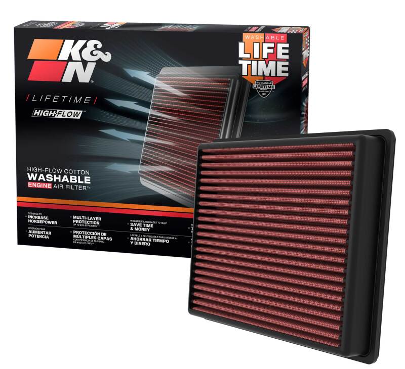 K&N Engineering High-Flow Replacement Air Filter for 2022-2023 Toyota Tundra V6-3.5L Turbo