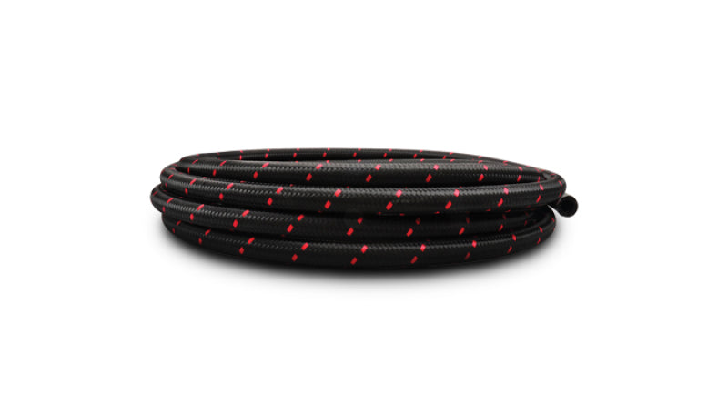 Vibrant -4 AN Two-Tone Black and Red Nylon Braided Flex Hose (10 ft.)