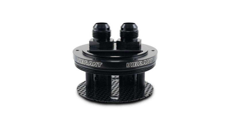 Vibrant Performance Gen3 2-Port Aluminum Catch Can Lid Assembly for Automotive Applications