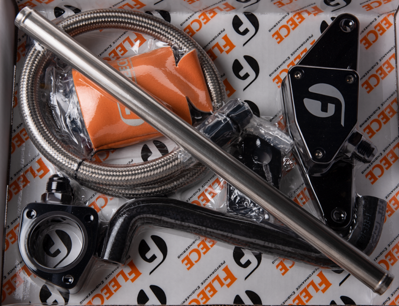 Fleece Performance 03-05 Auto Trans Cummins Coolant Bypass Kit with Stainless Steel Braided Line