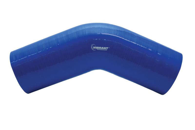 Vibrant 4 Ply Reinforced Silicone Elbow Connector - 2.5 inch I.D., 45 Degree Black Bend - High-Temperature Automotive Hose