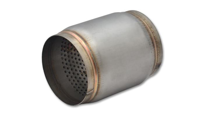 Vibrant SS Race Muffler with 3.5-inch Inlet and 5-inch Length - Durable Stainless Steel Exhaust Solution