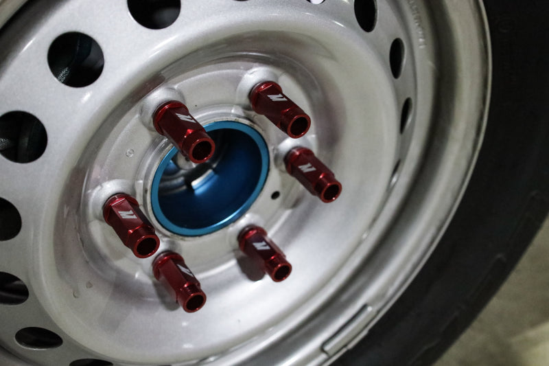 Mishimoto Aluminum Locking Lug Nuts M12x1.5 27-Piece Set for Ford Bronco - Red