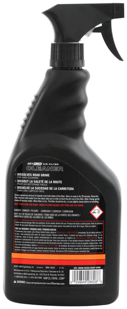 K&N Engineering Synthetic Air Filter Cleaner Part 99-0624 – 32 Ounce Spray Bottle for Effective Air Filter Maintenance