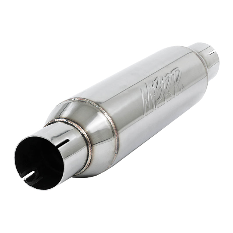 MBRP Universal Resonator Muffler with 2.5-inch Inlet/Outlet - 16-inch Body, 20-inch Overall - T304 Stainless Steel