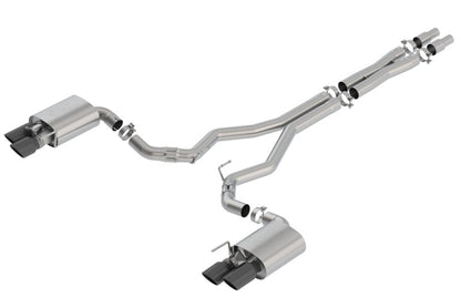 Borla ATAK Cat-Back Exhaust System for 2018-2023 Ford Mustang GT with Active Exhaust Valves – 3 Inch Diameter with Black Chrome Tips