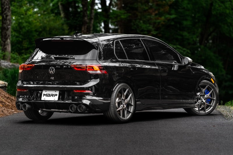 MBRP Armor Pro Series Cat-Back Exhaust System for Volkswagen Golf R MK8 – 3-inch Quad Rear with Carbon Fiber Tips and Valve Delete