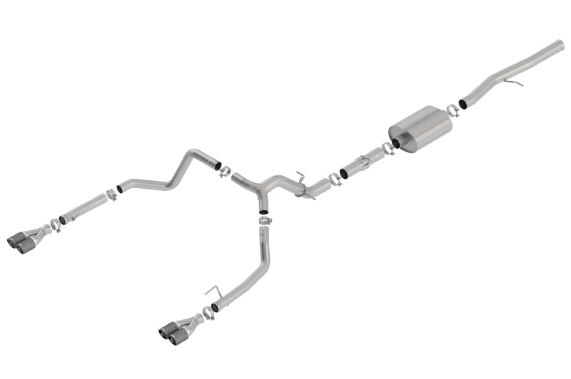 Borla 140776CF ATAK Cat-Back Exhaust System for Chevy Silverado 1500 & GMC Sierra 1500 with 6.2L V8 - Carbon Fiber Tips