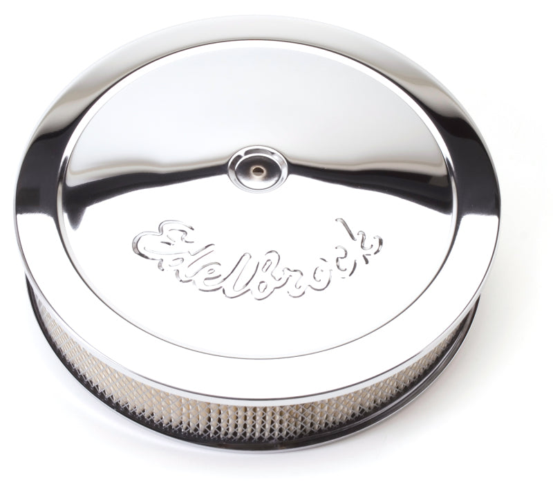 Edelbrock Part #1221 Triple Chrome Round Air Cleaner for 5-1/8" Carburetors
