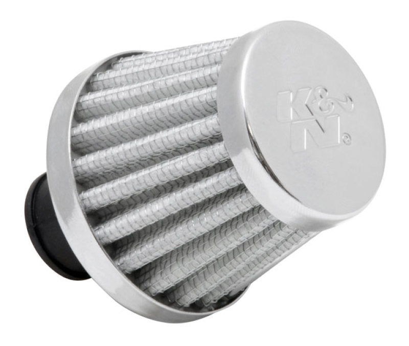 K&N Engineering 62-1600WT Crankcase Vent Filter with Chrome Top and Base for Classic and Racing Engines