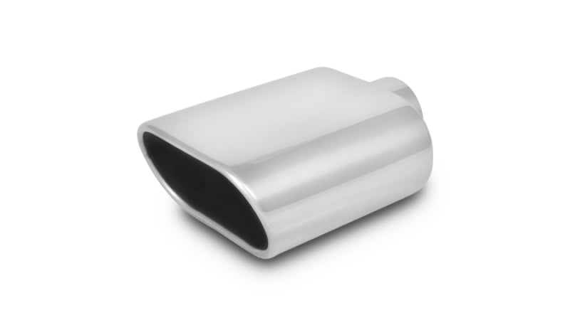 Vibrant 5.5-inch x 3-inch Oval Stainless Steel Exhaust Tip with Rolled Edge - Part Number 1405