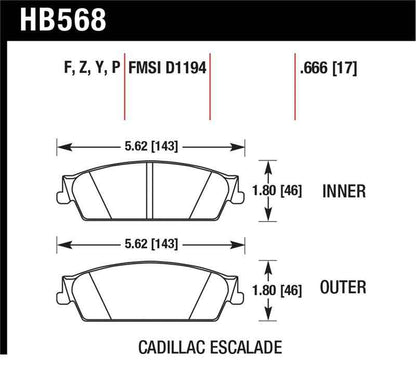Hawk 07 Chevy Tahoe LTZ LTS Rear Brake Pads