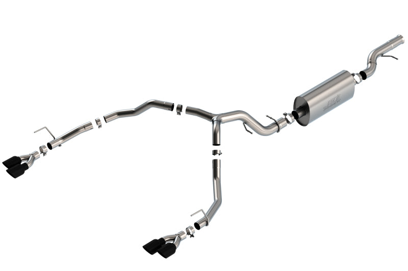 Borla 21-22 Chevrolet Tahoe & GMC Yukon 6.2L V8 Touring Cat-Back Exhaust System with Black Chrome Tips
