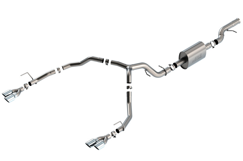 Borla S-Type Cat-Back Exhaust System for 2021-2026 Chevrolet Tahoe & GMC Yukon 6.2L V8, Brushed T-304 Stainless Steel