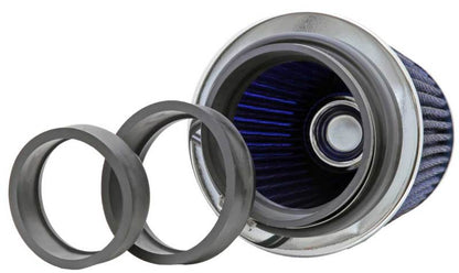 K&N Engineering RG-1001BL Universal Chrome Round Tapered Air Filter - 4-Inch Flange ID, 1.125-Inch Flange Length, 5.5 Inches Height