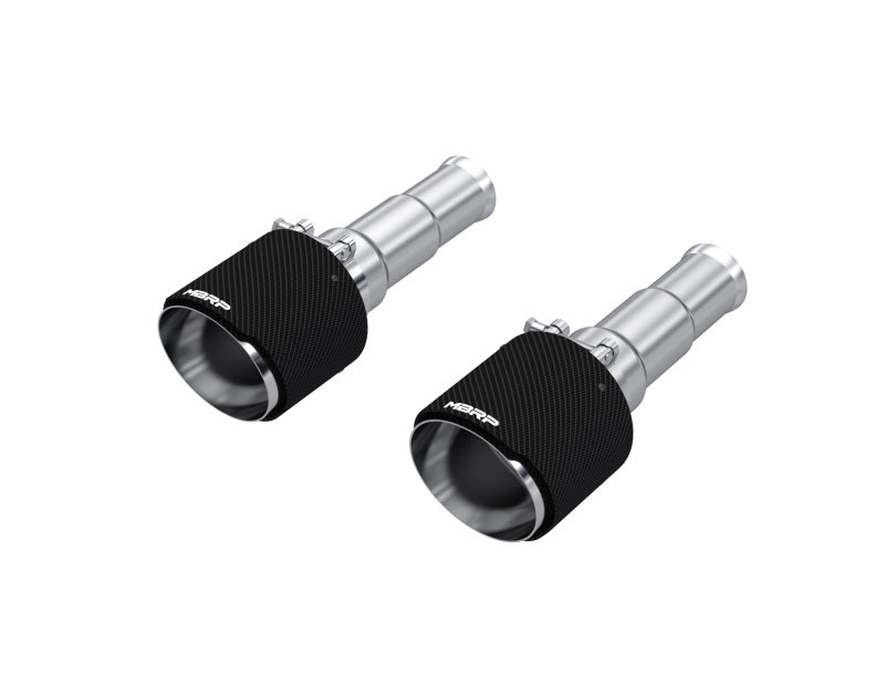 MBRP Carbon Fiber Exhaust Tips for Ram 1500 2019-2020, 3-Inch Inlet, 5-Inch Outlet, Dual Wall, Angle Cut, Pair