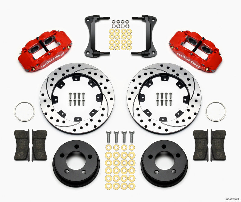 Wilwood Narrow Superlite 4R Front Brake Kit with 12.19-inch Drilled Rotors for 1984-1989 Jeep YJ Models